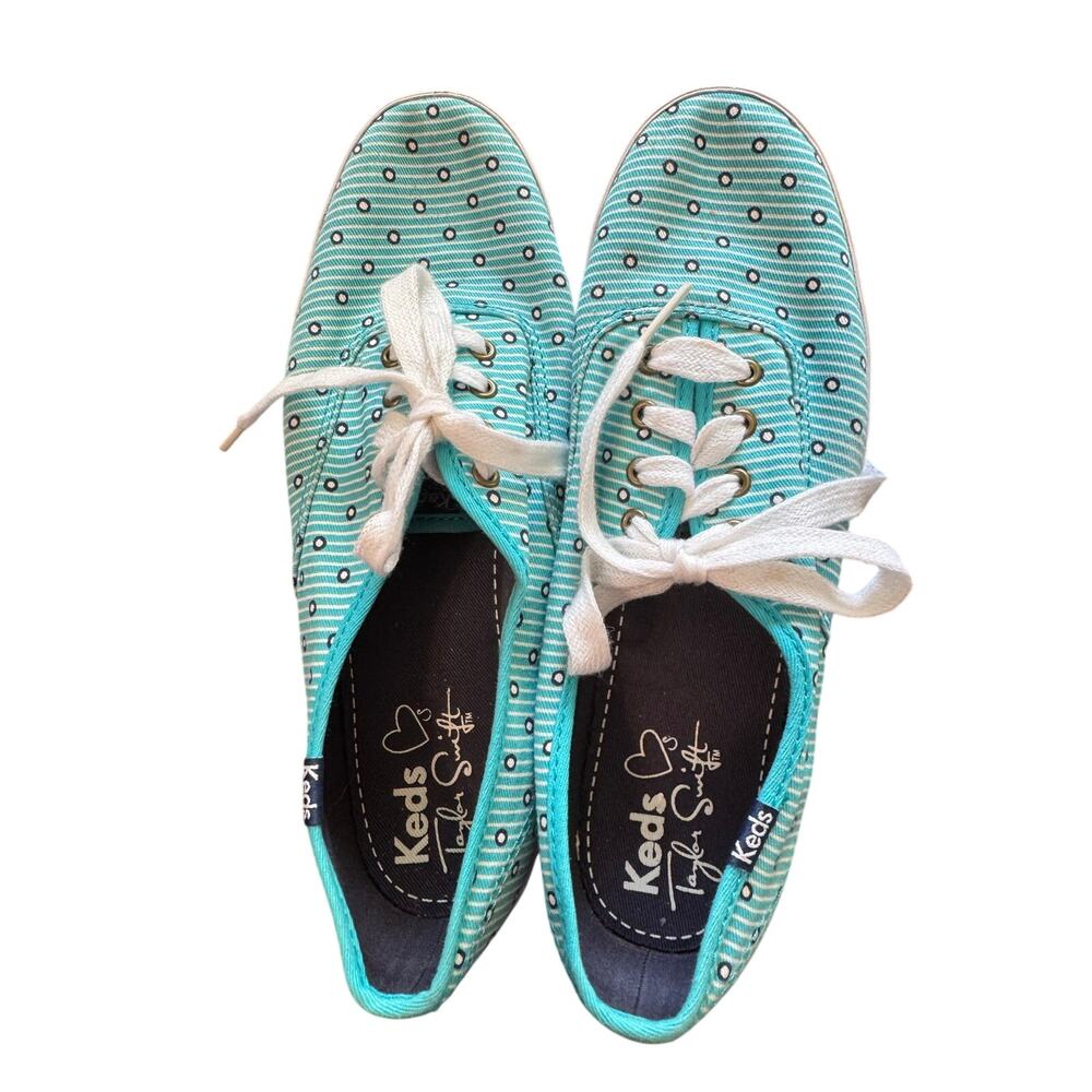 Taylor Swift Aqua Blue Dot Keds Size 7.5
